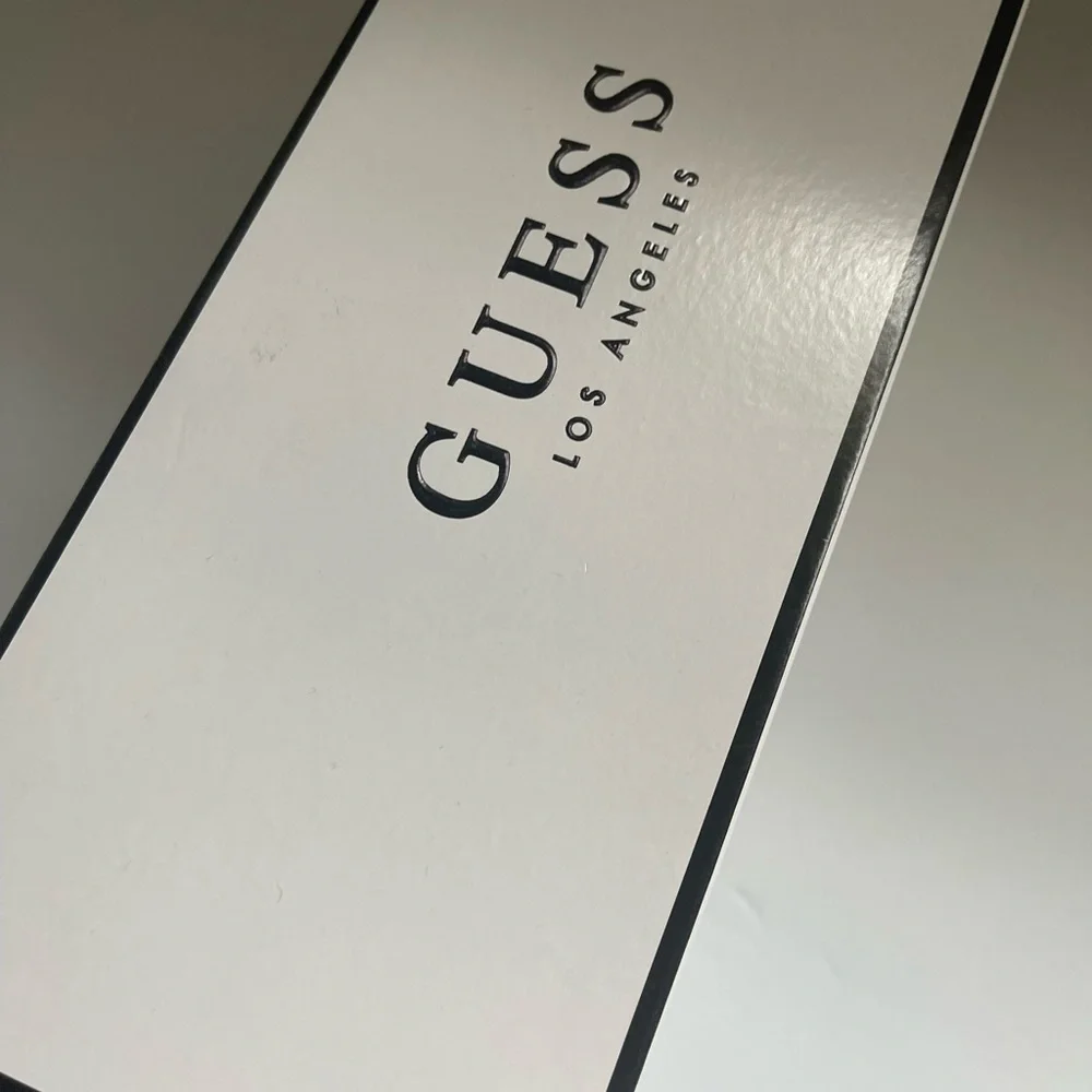 New in box- Guess Black Quilted Mules with Gold Accent - Picture 9 of 9